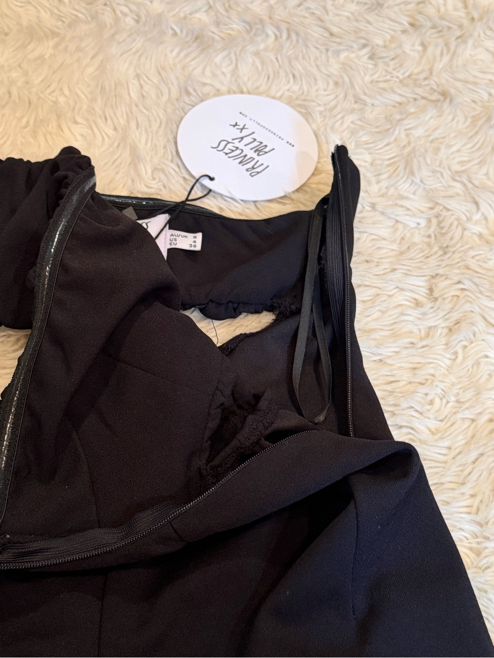 NWT Princess Polly Grayson Mini Dress Black - Size 4 - Picture 3 of 5